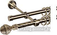 Карниз для штор АС ФОРОС Grace D16K/16Г + наконечники Ампир (3м, антик)