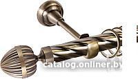 Карниз для штор АС ФОРОС Grace D25К составной + наконечники Милано (3м, антик)