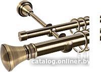 Карниз для штор АС ФОРОС Grace D25Г/16Г + наконечники Колокол (1.4м, антик)