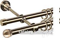 Карниз для штор АС ФОРОС Grace D16Г/16Г составной + наконечники Сфера (3.2м, антик)