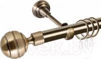 Карниз для штор АС ФОРОС Grace D25Г + наконечники Триест (1.4м, антик)