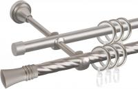 Карниз для штор АС ФОРОС Grace D16K/16Г + наконечники Арига (1.8м, сатин)