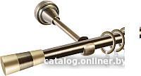 Карниз для штор АС ФОРОС Grace D16Г + наконечники Конус золото (1.8м, антик)