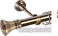 Карниз для штор АС ФОРОС Grace D25Г составной + наконечники Колокол (2.8м, антик)