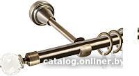 Карниз для штор АС ФОРОС Grace D16Г + наконечники Кристалл (2м, антик)