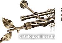 Карниз для штор АС ФОРОС Grace D25К/16Г + наконечники Лист розы (1.4м, антик)