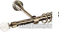 Карниз для штор АС ФОРОС Grace D16К + наконечники Кристалл (2м, антик)