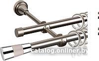 Карниз для штор АС ФОРОС Grace D16Г/16Г составной + наконечники Конус хром (3м, сатин)