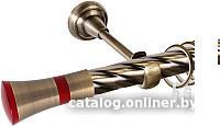 Карниз для штор АС ФОРОС Grace D25К + наконечники Люксор красный (2м, антик)