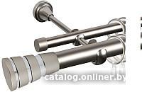 Карниз для штор АС ФОРОС Grace D25Г/16Г + наконечники Пегас хром (3м, сатин)