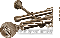 Карниз для штор АС ФОРОС Grace D25К/16Г + наконечники Орион (2м, антик)