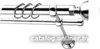 Карниз для штор Lm Decor Шар большой 059 2р гладкий 25/16мм (хром, 3.6м)