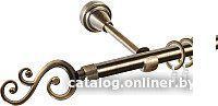 Карниз для штор АС ФОРОС Grace D16Г + наконечники Лоза (1.4м, антик)