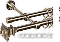 Карниз для штор АС ФОРОС Grace D16Г/16Г составной + наконечники Верди (2.8м, антик)