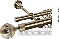 Карниз для штор АС ФОРОС Grace D25Г/16Г + наконечники Авея (1.4м, антик)