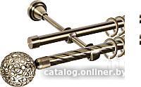 Карниз для штор АС ФОРОС Grace D16K/16Г + наконечники Метеор (2м, антик)