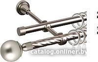 Карниз для штор АС ФОРОС Grace D16K/16Г составной + наконечники Шар простой (2.8м, сатин)