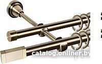Карниз для штор АС ФОРОС Grace D16Г/16Г + наконечники Квадро золото (1.4м, антик)