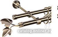 Карниз для штор АС ФОРОС Grace D16Г/16Г составной + наконечники Лист ветка (3м, антик)