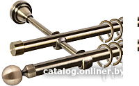 Карниз для штор АС ФОРОС Grace D16Г/16Г + заглушка Шар малый (1.8м, антик)