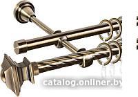 Карниз для штор АС ФОРОС Grace D16K/16Г составной + наконечники Верди (2.8м, антик)