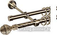 Карниз для штор АС ФОРОС Grace D16K/16Г составной + наконечники Ампир (3.2м, антик)