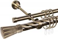 Карниз для штор АС ФОРОС Grace D25К/16Г + наконечники Буэнос (1.4м, антик)