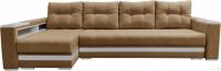 Угловой диван Bobrovmebel Влада 8/2удн + 60см левый ТНЦ + полка и пенал (микровелюр симпл 42 бежевый