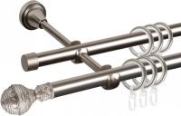 Карниз для штор АС ФОРОС Grace D16Г/16Г + наконечники Ампир (1.4м, сатин)