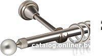 Карниз для штор АС ФОРОС Grace D16Г + заглушка Шар малый (1.8м, сатин)