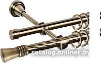 Карниз для штор АС ФОРОС Grace D16K/16Г составной + наконечники Арига (3м, антик)