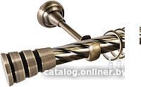 Карниз для штор АС ФОРОС Grace D25К составной + наконечники Пегас черный (2.8м, антик)