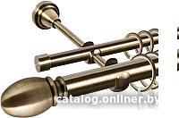 Карниз для штор АС ФОРОС Grace D25Г/16Г + наконечники Белуно (2м, антик)