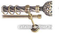 Карниз для штор Lm Decor Ажур 095 2р витой 25/16мм (антик, 3.2м)