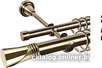 Карниз для штор АС ФОРОС Grace D25Г/16Г + наконечники Вега золото (3м, антик)