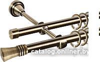 Карниз для штор АС ФОРОС Grace D16Г/16Г составной + наконечники Арига (2.8м, антик)