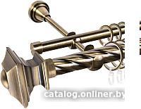 Карниз для штор АС ФОРОС Grace D25К/16Г + наконечники Верди (3м, антик)