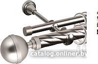 Карниз для штор АС ФОРОС Grace D25К/16Г + наконечники Шар большой (1.4м, сатин)