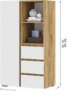 Шкаф распашной Стендмебель Хелен ШК 03 (белый/белый)