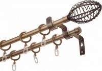 Карниз для штор Lm Decor Лайт Гранд Марио 25мм+16мм двухрядный (антик, 2м)