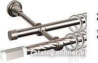 Карниз для штор АС ФОРОС Grace D16K/16Г + наконечники Квадро хром (3м, сатин)