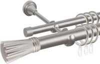 Карниз для штор АС ФОРОС Grace D25Г/16Г + наконечники Буэнос (3м, сатин)