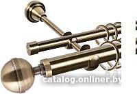 Карниз для штор АС ФОРОС Grace D25Г/16Г + наконечники Шар большой (1.8м, антик)