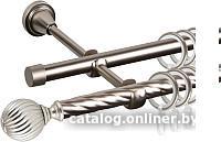 Карниз для штор АС ФОРОС Grace D16K/16Г + наконечники Орион (2м, сатин)