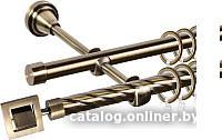 Карниз для штор АС ФОРОС Grace D16K/16Г + наконечники Венето (2м, антик)