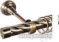 Карниз для штор АС ФОРОС Grace D25К + заглушка Плоская (1.4м, антик)