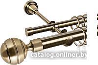 Карниз для штор АС ФОРОС Grace D25Г/16Г + наконечники Триест (2м, антик)