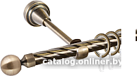 Карниз для штор АС ФОРОС Grace D16К + заглушка Шар малый (2.4м, антик)