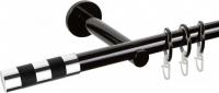 Карниз для штор АС ФОРОС Dance D19Г + наконечники Валес хром (2.4м, черный)
