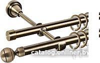 Карниз для штор АС ФОРОС Grace D16Г/16Г составной + наконечники Шар рифленый (3м, антик)
